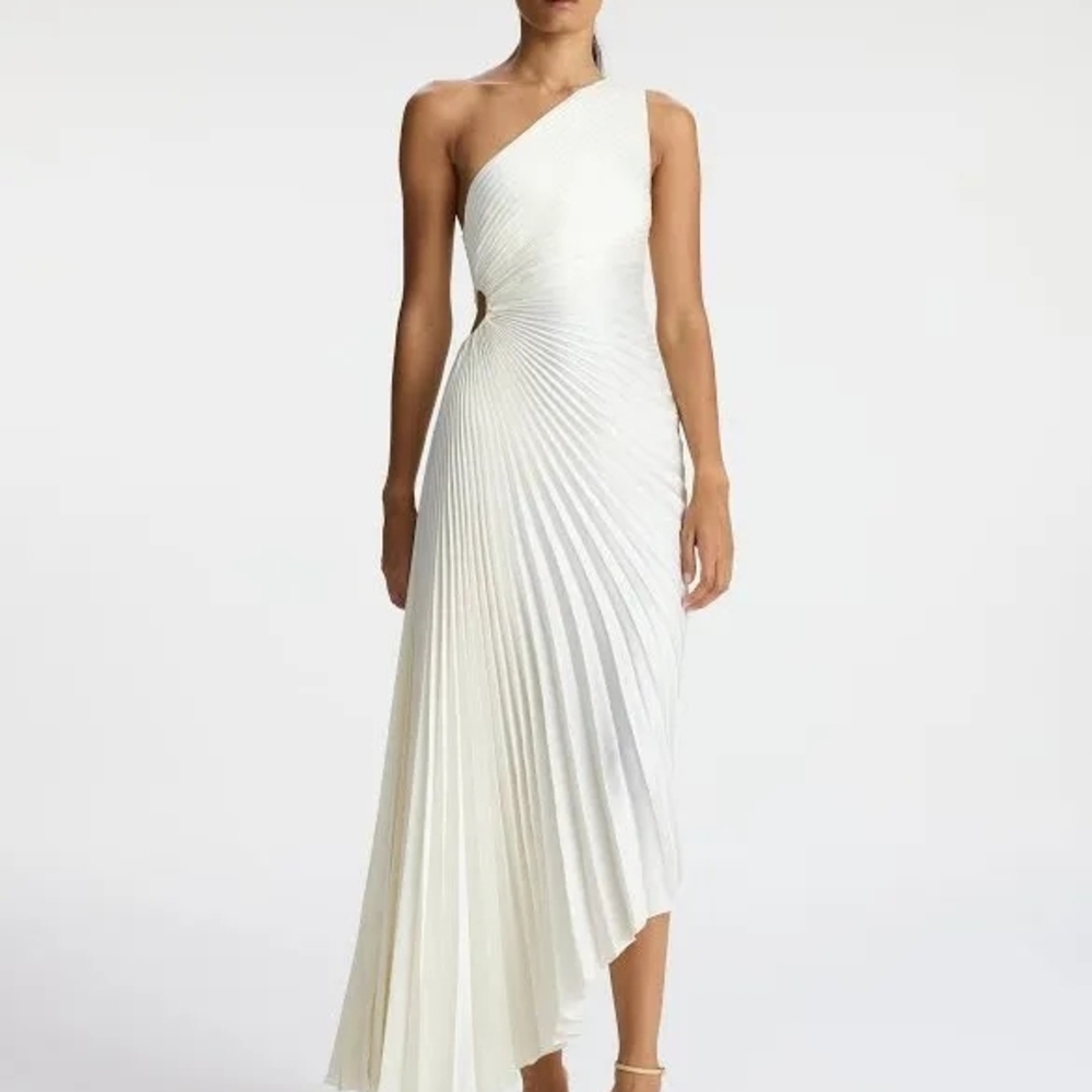 A.L.C Delfina Ivory Pleated Dress